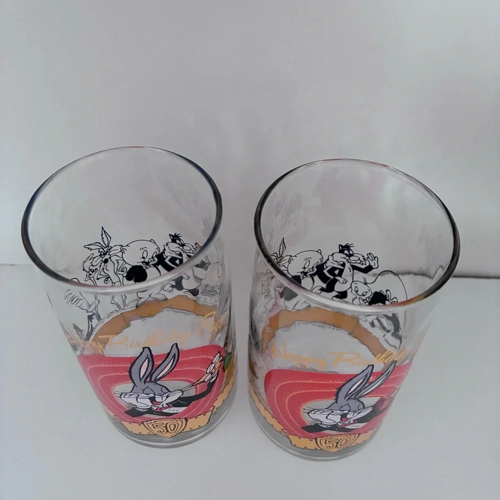1990 Happy Birthday Bugs 50th Anniversary Collectible Glassware Warner Bros
